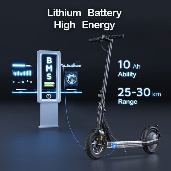 iScooter i9S foldbar elektrisk scooter 500W, 36V 10Ah batteri, 30 km rækkevidde & 30 km / t, 10 "dæk, udskiftelig pedalaksel