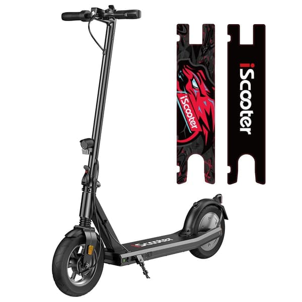 iScooter i9S taitettava sähköskootteri 500W, 36V 10Ah akku, 30km kantama &30km / h, 10" renkaat, vaihdettava poljinakseli