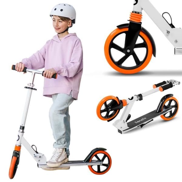 LIONELO Sparkcykel för barn och vuxna Luca upp till 100 kg - Vit