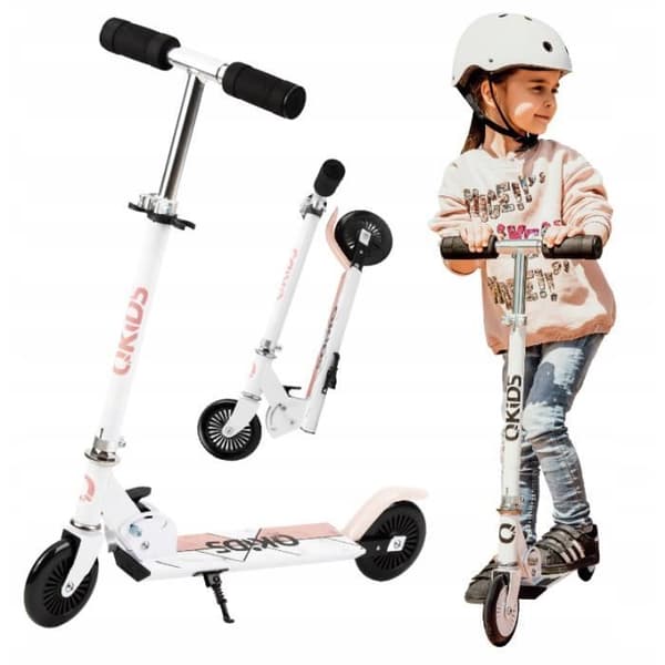 QKIDS FLO barnskoter - Upp till 50 kg - 100 mm hjul - ABEC-7 - Justerbar - Rosa
