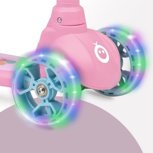 BeBe MoMi KIURU 2-i-1 skoter Rosa - Höjdjustering - LED - 3 hjul - ABEC7