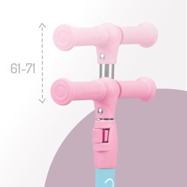 BeBe MoMi KIURU 2-i-1 skoter Rosa - Höjdjustering - LED - 3 hjul - ABEC7