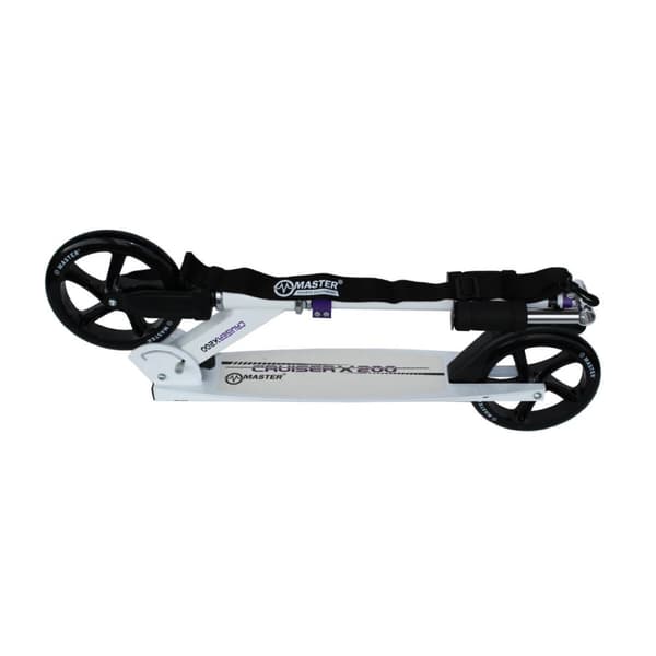 Sammenklappelig scooter med transportrem MASTER Cruiser 200 mm HVID