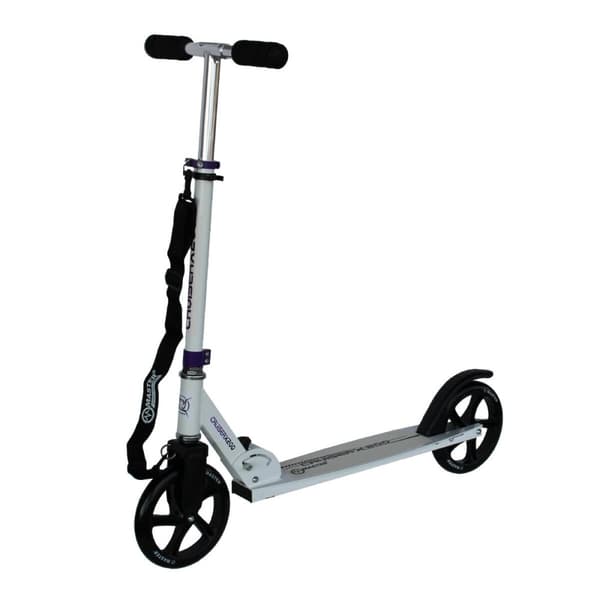 Sammenklappelig scooter med transportrem MASTER Cruiser 200 mm HVID
