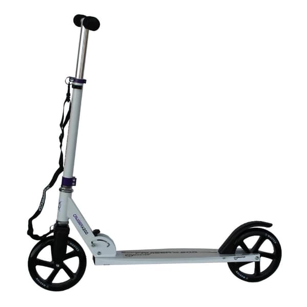Sammenklappelig scooter med transportrem MASTER Cruiser 200 mm HVID