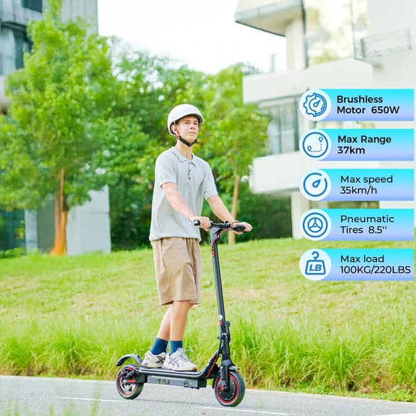 iScooter W7 foldbar elektrisk scooter 350W, 36V 7,8Ah batteri, 8,5" dæk, maksimal hastighed 35 km/t, rækkevidde 30 km, intelligent APP