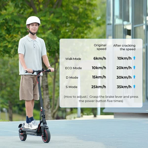 iScooter W7 foldbar elektrisk scooter 350W, 36V 7,8Ah batteri, 8,5" dæk, maksimal hastighed 35 km/t, rækkevidde 30 km, intelligent APP