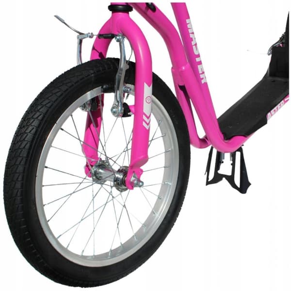Skoter med uppblåsbara hjul MASTER Rebel Pink 16/12″