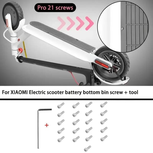 Bottenplatta batterilucka skruvar Xiaomi M365 Hexagon 21pack monteringsverktyg