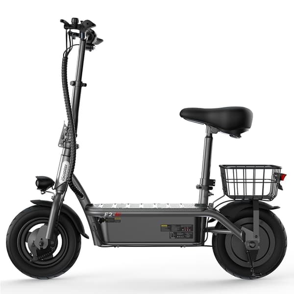 iScooter F2  elektrisk skoter 500W,räckvidd 30km,10 tums däck, dubbla trumbromsar,används för stadspendling,med säte och korg