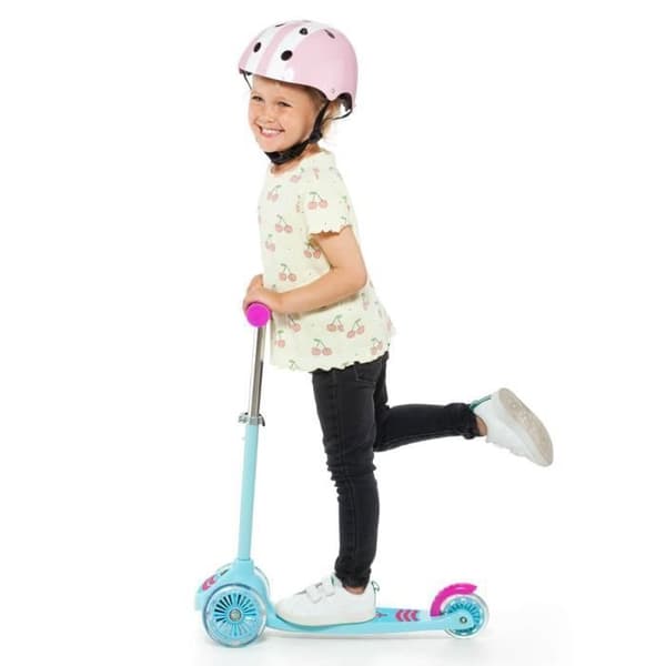 Barnskoter - Maxi Scooter Rosa - 3 hjul - LED-belysning