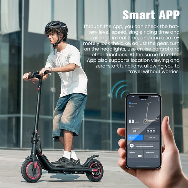iScooter i9M-2025 uusin sähköskootteri 10 tuumaa, 500 W moottori, 35 km/h ja 30 km kantama, älykäs sovellus, älykäs LCD-näyttö