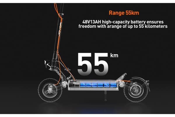 JOYOR S5-Z foldbar elektrisk scooter 600W, 48V13AH batteri, tophastighed 45 km/t, 10 tommer offroad oppustelige dæk, bruges til bypendling
