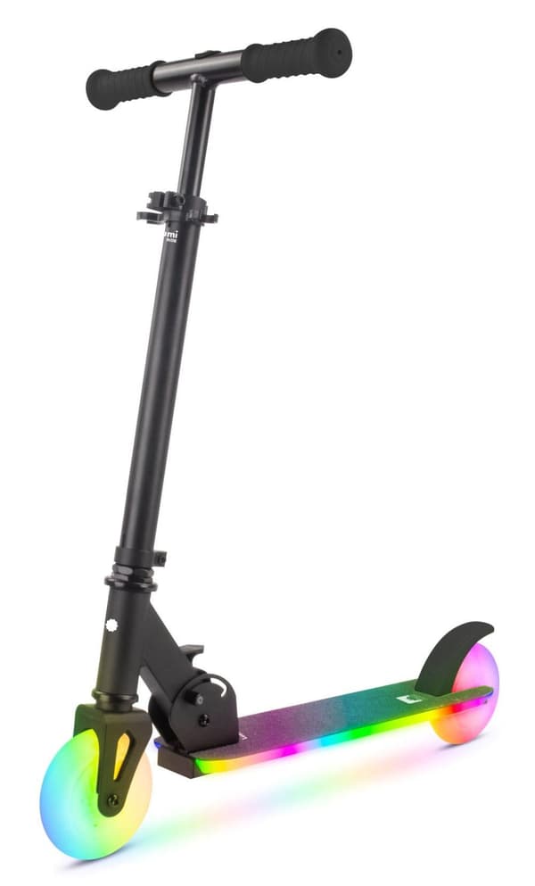 LUMI RIDE Sparkcykel Barn 2 hjul Svart, trehjuling skoter från 3 år, LED - 7 färger, 20 program - 3 nivåer av styrhöjdsjustering, fotbroms