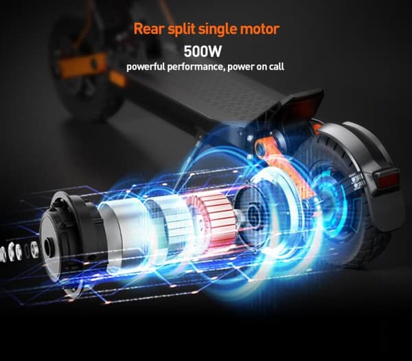 JOYOR S5 10 tommer elektrisk scooter, 500W motor, 48V 13Ah batteri, maks. 20 km/t, 45-50 km rækkevidde, dobbelt støddæmper