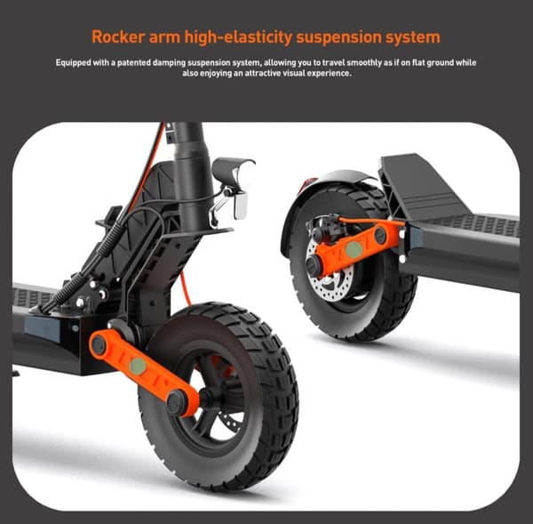 JOYOR S5 10 tommer elektrisk scooter, 500W motor, 48V 13Ah batteri, maks. 20 km/t, 45-50 km rækkevidde, dobbelt støddæmper
