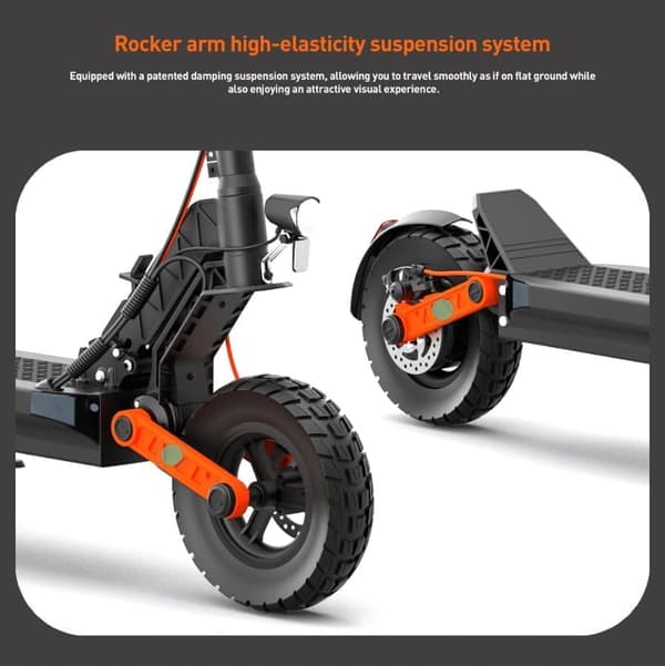 JOYOR S5Pro 10 tommer elektrisk scooter, 500W motor, 48V 26Ah batteri, maks. 20 km/t, 70-90 km rækkevidde, dobbelt støddæmper