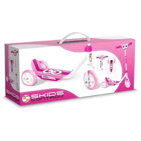 Trehjulig sparkcykel - STAMP - SKIDS CONTROL - Rosa