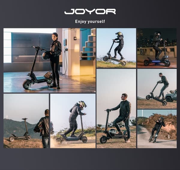JOYOR E6-S foldbar elektrisk scooter 1600W*2 dobbelte motorer, 60V31,5Ah batteri, maksimal hastighed 80 km/t, 11 tommer dæk, støddæmpere for og bag