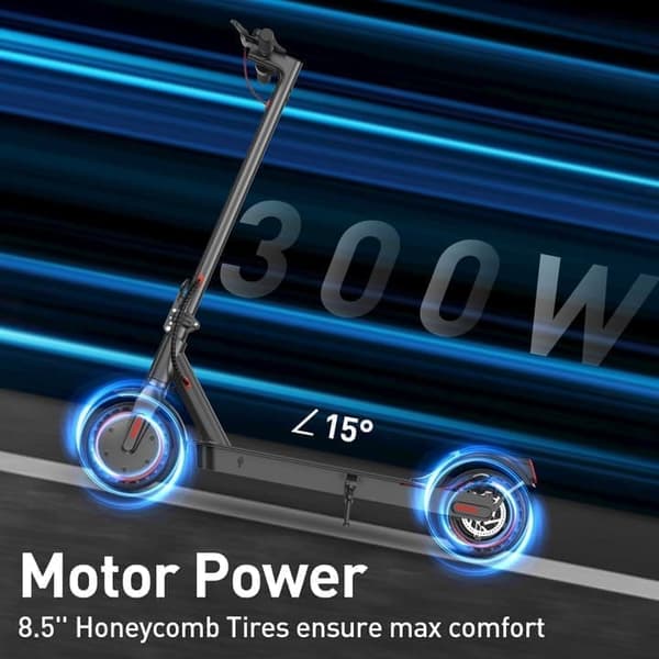 iscooter i9 8,5'' el-scooter, 350W motor, 36V7,5Ah, rækkevidde 22-30 km, maksimal hastighed 30 km/t