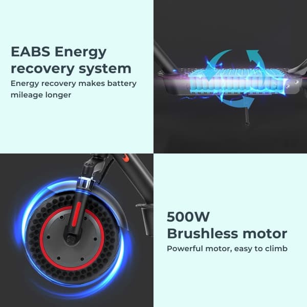 iScooter i9Max 10'' hopfällbar elskoter, 500W motor, 10Ah batteri, 35KM/H, uthållighet 30-40KM