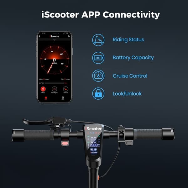 iScooter i10 Max 10'' foldbar el-scooter, 750W motor, 18AH batteri, maksimal hastighed 45KM/H, 80-96KM rækkevidde