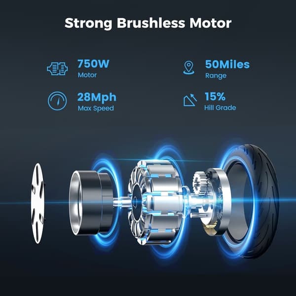 iScooter i10 Max 10'' foldbar el-scooter, 750W motor, 18AH batteri, maksimal hastighed 45KM/H, 80-96KM rækkevidde