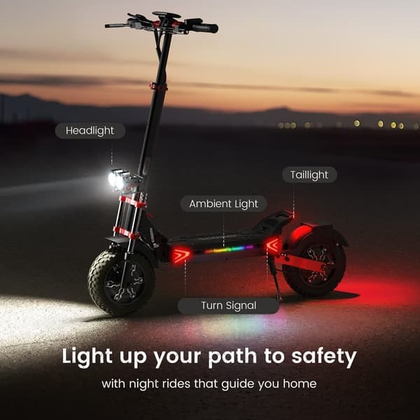 iScooter iX8 12'' hopfällbar elskoter, 2*1200W motor, 20Ah batteri, 60KM/H, omgivande ljus