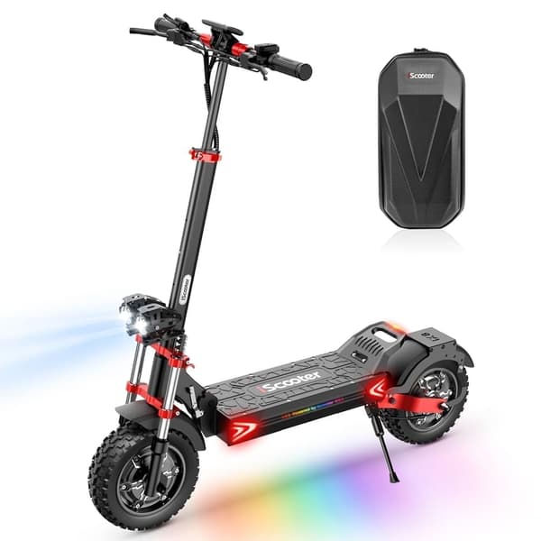 iScooter iX8 12'' hopfällbar elskoter, 2*1200W motor, 20Ah batteri, 60KM/H, omgivande ljus