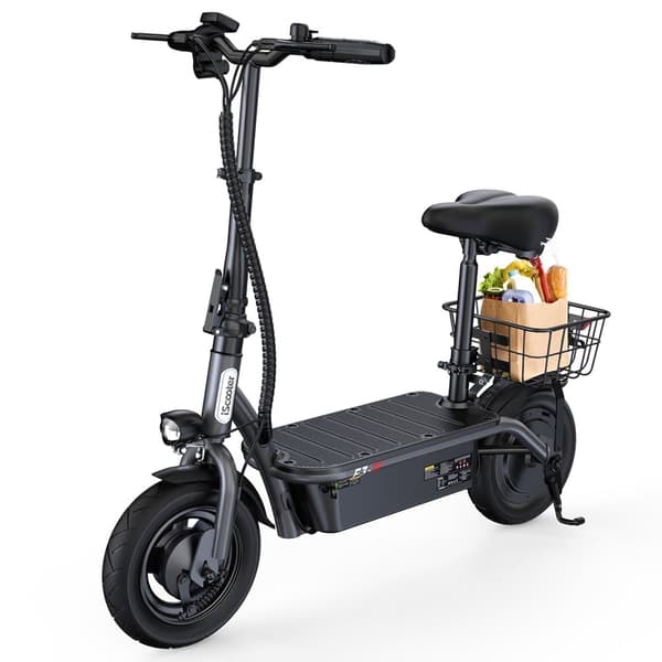 iScooter F3 10'' el-scooter, 1000W motor, 13AH batteri, 45KM/H, 55-60 km rækkevidde, med sæde