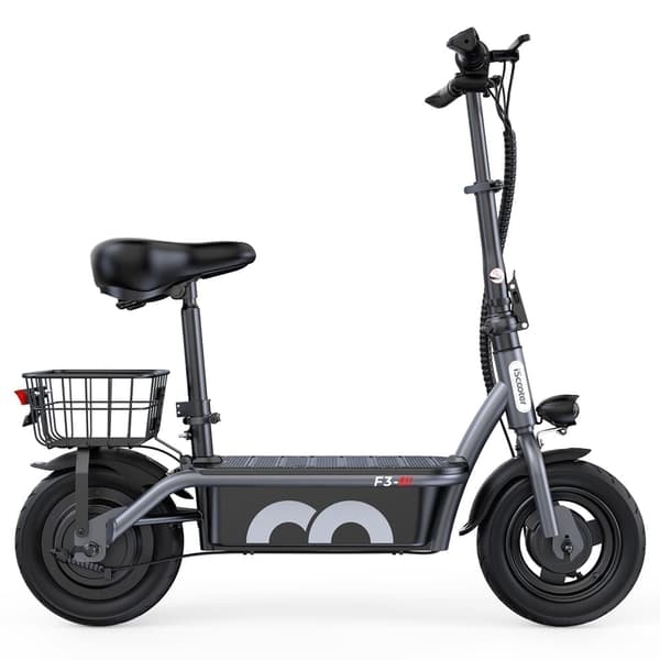 iScooter F3 10'' el-scooter, 1000W motor, 13AH batteri, 45KM/H, 55-60 km rækkevidde, med sæde