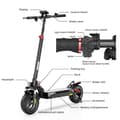 Miniatyrbild 6 av 11: iScooter iX3 10'' elektrisk skoter, 800W motor, 40KM/H, 10AH batteri, 30-40KM räckvidd