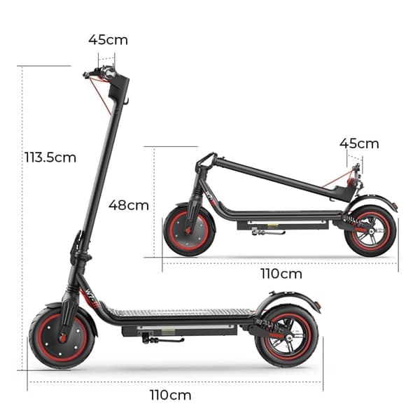 iScooter W7 8,5'' elscooter, 350W motor, 7,8Ah batteri, elscooter 35KM/H, 25-30KM uthållighet, Bluetooth APP-anslutning