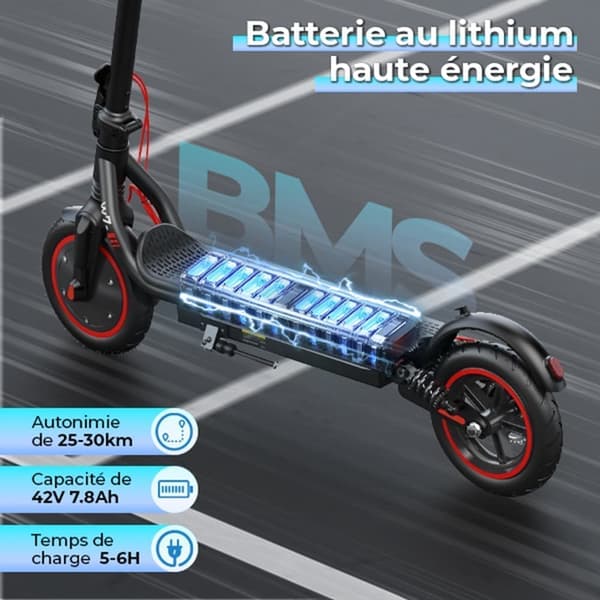 iScooter W7 8,5'' elscooter, 350W motor, 7,8Ah batteri, elscooter 35KM/H, 25-30KM uthållighet, Bluetooth APP-anslutning