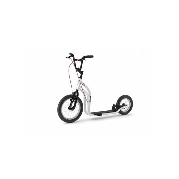 Trottinette Yedoo Three Numbers vit för barn - Bred och uppblåsbar däck - BMX styr - 12 tum, 16 tum - 9.3 kg - Kälke