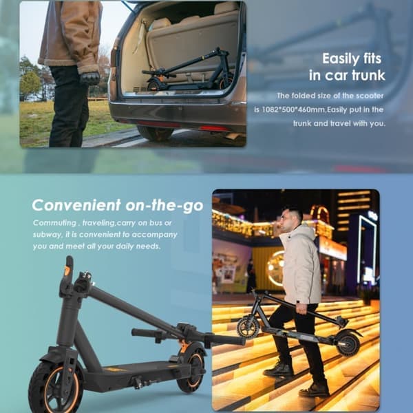 KuKirin S1 Max foldbar elektrisk scooter 8 tommer, 350W motor, 36V 10.4AH batteri, tophastighed 30 km / t, rækkevidde 39 km, 3-trins tilstand