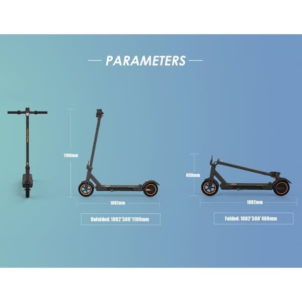 KuKirin S1 Max foldbar elektrisk scooter 8 tommer, 350W motor, 36V 10.4AH batteri, tophastighed 30 km / t, rækkevidde 39 km, 3-trins tilstand