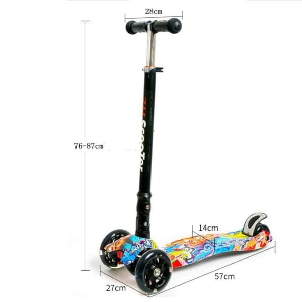 TD® Scooter Barnskoter Lysande Cykel Motorcykel Drive 3 Hjul Tyst Flerfärgad Solid Learning Fällbar Justerbar