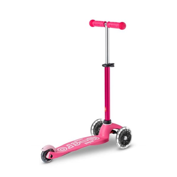 Barnskoter - MICRO - Mini Micro Deluxe Rosa Led - 3 hjul - Fritid