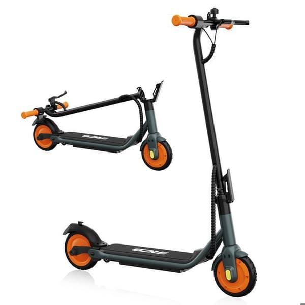 RCB R7X Elektrisk kickbike för barn - Fällbar, 3 hastigheter, Räckvidd upp till 15 km, Superpresent Gul
