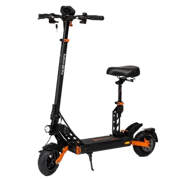 Kukirin G2 Pro 600W 15.6AH elskoter, 45km/h & 58km räckvidd, 9" däck, 6-ljus säkerhetssystem, avtagbart säte & justerbar stång