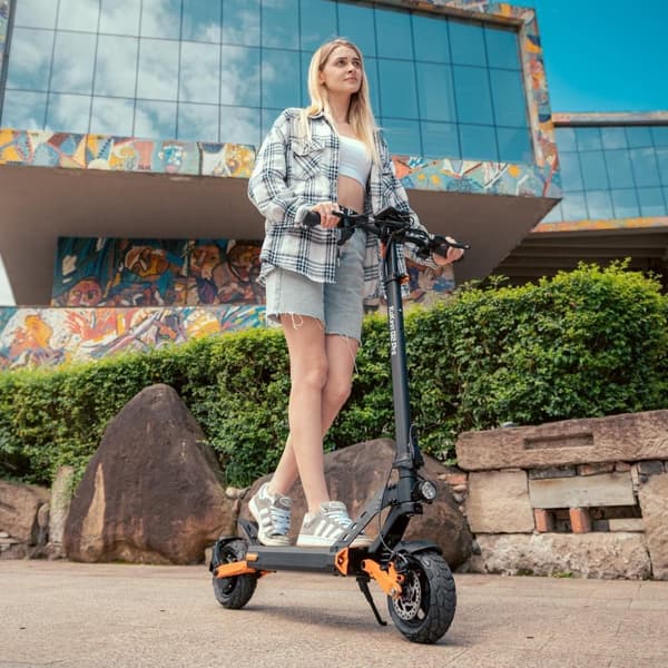 Kukirin G2 Pro 600W 15.6AH elskoter, 45km/h & 58km räckvidd, 9" däck, 6-ljus säkerhetssystem, avtagbart säte & justerbar stång