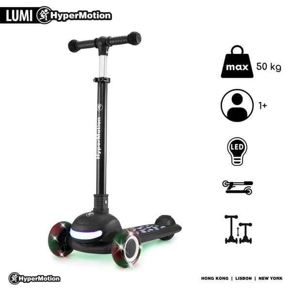 HyperMotion LUMI 3-i-1 sparkcykel för barn med LED-belysning