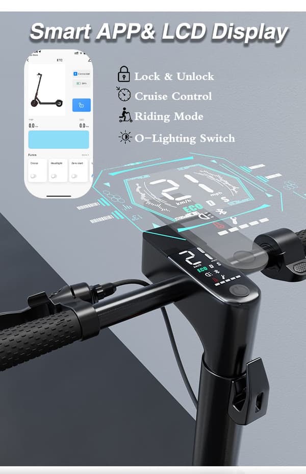 Lamtier T1 Pro 10'' taittuva sähköpotkulauta, 350W moottori, 10.4AH akku, etuveto, huippunopeus: 25KM/H
