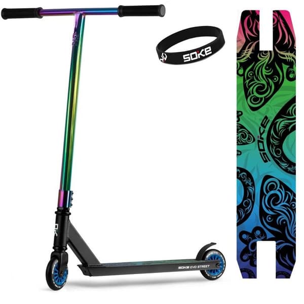 Gatu-scooter SOKE EVO regnbåge svart