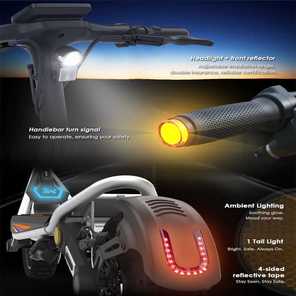 KuKirin A1 foldbar elektrisk løbehjul, 800W motor, 48V13Ah batteri, tophastighed op til 45 km/t, 10 tommer slangeløse dæk