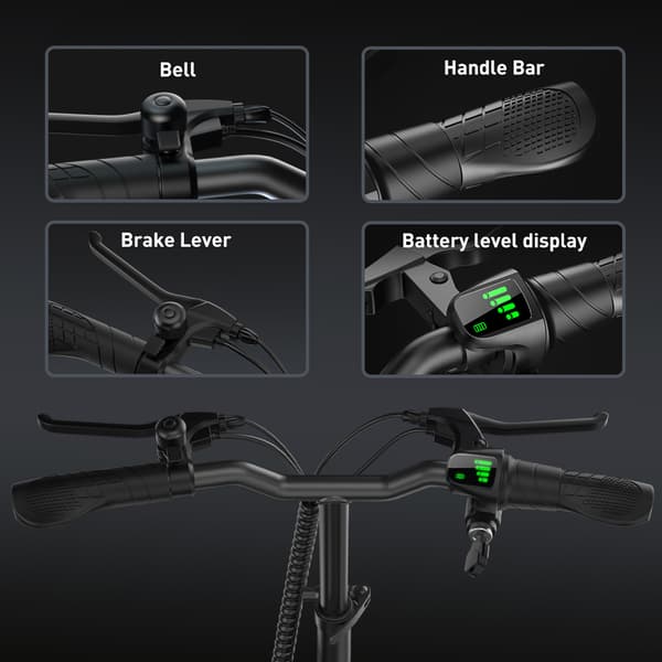iScooter F2 Elscooter 500W Motor 36V 7.8Ah Litiumbatteri 10-tums däck 30 km/h hastighet 30 km räckvidd Elscooter