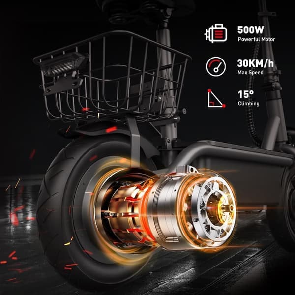 iScooter F2 Elscooter 36V 7.8Ah Litiumbatteri 500W Motor 10-tums däck 30 km/h hastighet 30 km räckvidd Elscooter