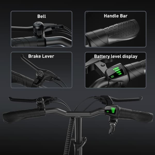 iScooter F2 Elscooter 36V 7.8Ah Litiumbatteri 500W Motor 10-tums däck 30 km/h hastighet 30 km räckvidd Elscooter