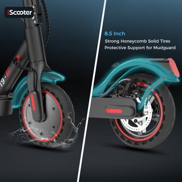 iScooter i9 Elscooter 350W 7.5Ah 30 km/h hastighet 30 km max räckvidd 8.5 tums däck hopfällbar elscooter